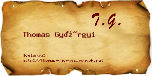 Thomas Györgyi névjegykártya